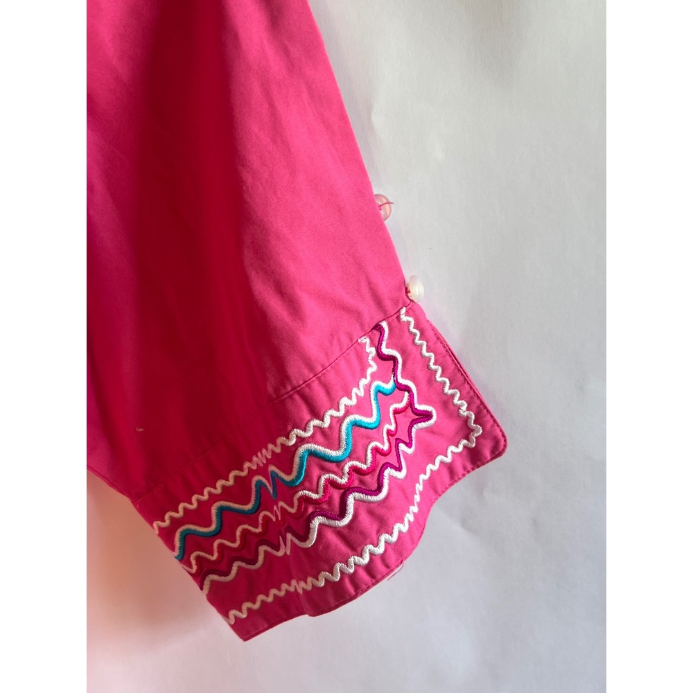 Bob Mackie Wearable Art Pink Embroidered Western Rodeo Chic Top 3X Art 2 Wear - Picture 6 of 8